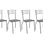 Kit 4 Cadeiras De Metal Portugal Cromado/cinza