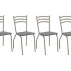 Kit 4 Cadeiras De Metal Portugal Sala De Jantar Nickel/cinza