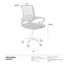 Kit 4 Cadeiras De Rodízios Tok Escritório Home Office Telinha