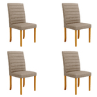 Kit 4 Cadeiras De Sala De Jantar Estofadas Veiga Madeira Maci