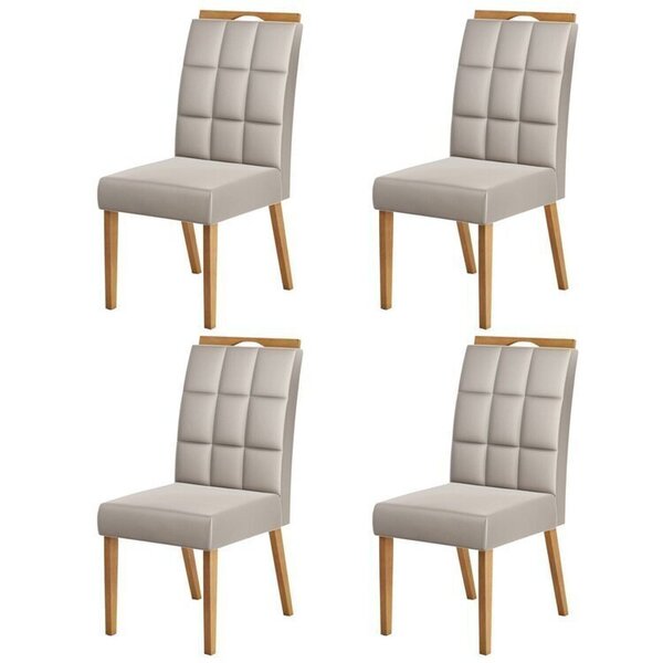Kit 4 Cadeiras De Veludo Para Sala De Jantar Wood Berlim Mel/