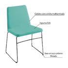 Kit 4 Cadeiras Decorativa Sala De Jantar Anne Linho Azul Turq