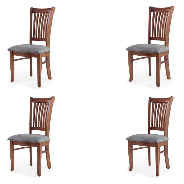 Kit 4 Cadeiras Decorativa Sala De Jantar Madeira Maciça Baker