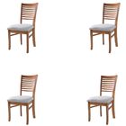 Kit 4 Cadeiras Decorativa Sala De Jantar Madeira Maciça Calab