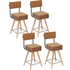 Kit 4 Cadeiras Decorativas Barcelona Courino Amarula Salaone