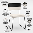 Kit 4 Cadeiras Decorativas Estofada Base De Aço Allana L02 Fa