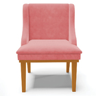 Kit 4 Cadeiras Decorativas Sala De Jantar Base Fixa De Madeir