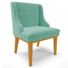 Kit 4 Cadeiras Decorativas Sala De Jantar Base Fixa De Madeir