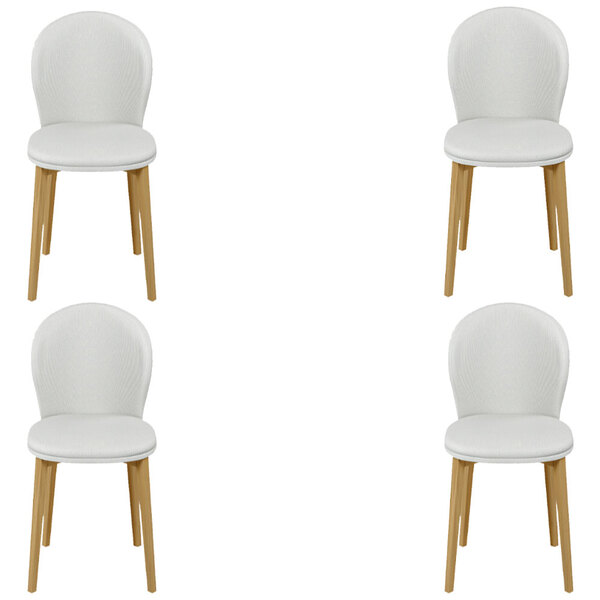 Kit 4 Cadeiras Decorativas Sala De Jantar Madeira Maciça Pusk