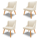 Kit 4 Cadeiras Decorativas Sala De Jantar Pés Palito De Madei