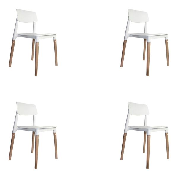 Kit 4 Cadeiras Decorativas Sala E Cozinha (pp) Viper Branca -