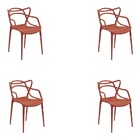 Kit 4 Cadeiras Decorativas Sala E Cozinha Feliti (pp) Laranja