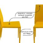 Kit 4 Cadeiras Decorativas Sala E Cozinha Karma Pvc Amarela G