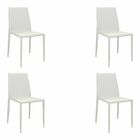 Kit 4 Cadeiras Decorativas Sala E Cozinha Karma Pvc Branca G5