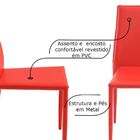 Kit 4 Cadeiras Decorativas Sala E Cozinha Karma Pvc Vermelha