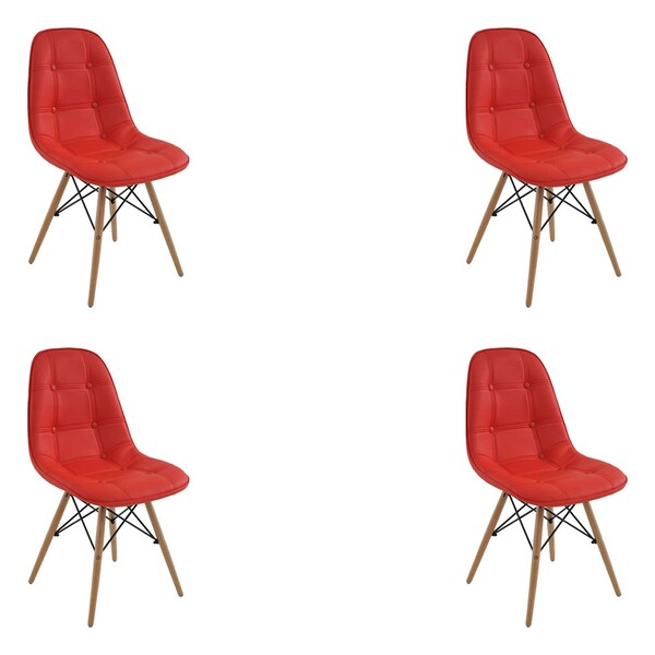 Kit 4 Cadeiras Decorativas Sala E Escritório Cadenna Pu Sinté