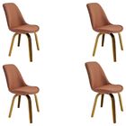 Kit 4 Cadeiras Decorativas Sala E Escritório Softline Linho M