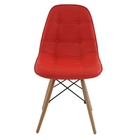 Kit 4 Cadeiras Eames Botone Em Courino Base Madeira Sem Braço