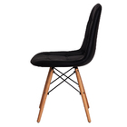 Kit 4 Cadeiras Eames Botone Em Courino Base Madeira Sem Braço