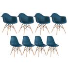 Kit 4 Cadeiras Eames Daw Com Braços + 4 Cadeiras Eiffel Dsw