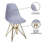 Kit 4 Cadeiras Eames Design Eiffel Jantar Cinza Ferro Cobre