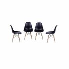Kit 4 Cadeiras Eames Dkr Base Madeira Com Assento Em Poliprop