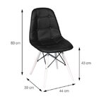 Kit 4 Cadeiras Eames Eifeel Botone  Preto