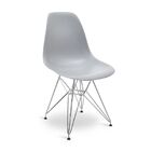 Kit 4 Cadeiras Eames Eiffel De Jantar Cinza Ferro Cromado