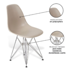 Kit 4 Cadeiras Eames Eiffel De Jantar Fendi Ferro Cromado
