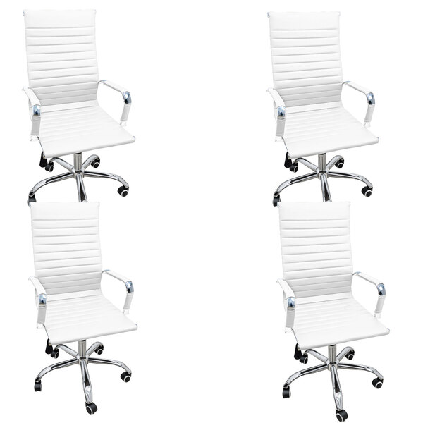 Kit 4 Cadeiras Eames Esteirinha Presidente Escritório Boston