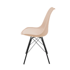 Kit 4 Cadeiras Eames Leda Design Estofada Fendi Tower Preto