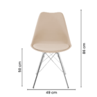 Kit 4 Cadeiras Eames Leda Estofada Fendi Tower Cromado