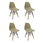 Kit 4 Cadeiras Eames Polipropileno Base Madeira Eiffel Espres