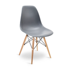 Kit 4 Cadeiras Eames Wood Design Eiffel Jantar Cinza Escuro