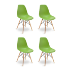 Kit 4 Cadeiras Eames Wood Design Eiffel Jantar Verde Musgo