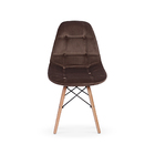 Kit 4 Cadeiras Eiffel Botonê Estofada Veludo Base Madeira Mar