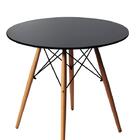 Kit 4 Cadeiras Eiffel Brancas + Mesa Redonda 70cm Preto