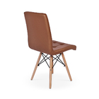 Kit 4 Cadeiras Eiffel Gomos Estofada Base Madeira Marrom