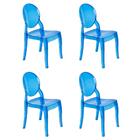 Kit 4 Cadeiras Elizabeth Ghost Transparente