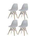 Kit 4 Cadeiras Eloá Colmeia Rivatti Polipropileno Cinza Base
