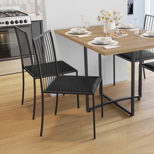 Kit 4 Cadeiras Em Aço Atos  Grafite/preto