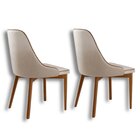 Kit 4 Cadeiras Em Madeira Maciça Jazz Off White / Star Carame