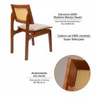 Kit 4 Cadeiras Em Madeira Maciça Tauari E Rattan Com Assento
