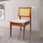 Kit 4 Cadeiras Em Madeira Maciça Tauari E Rattan Com Assento