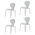 Kit 4 Cadeiras Empilháveis Base Aço Tubular Flash Cromado/bra