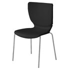 Kit 4 Cadeiras Empilháveis Base Aço Tubular Mono Preto/prata