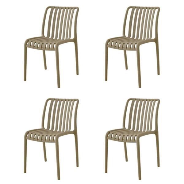 Kit 4 Cadeiras Empilhável Área Externa Gávea Cancun Rivatti M