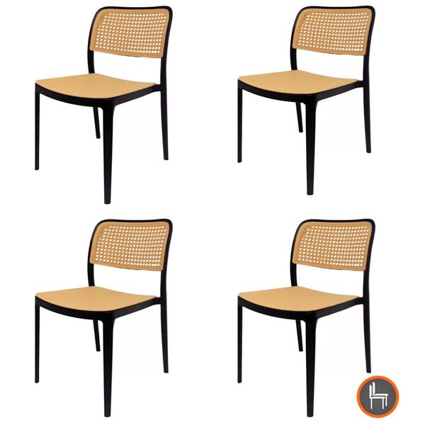 Kit 4 Cadeiras Empilhável Bali Amis Fratini Polipropileno Cor