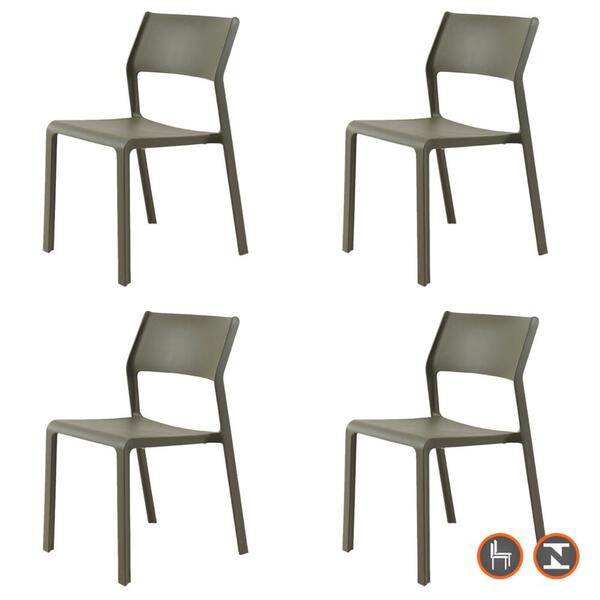 Kit 4 Cadeiras Empilhável Inmetro Mykonos Fratini Em Poliprop