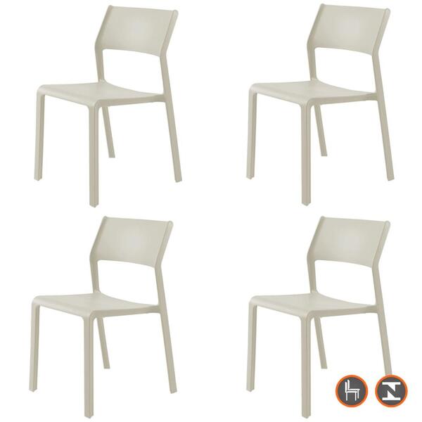 Kit 4 Cadeiras Empilhável Inmetro Mykonos Fratini Em Poliprop